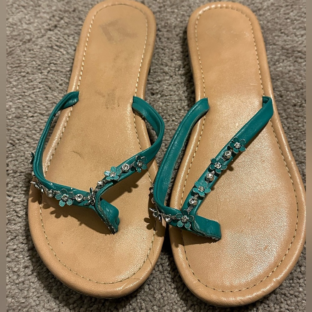 Report flip flops beaded/jeweled sandals